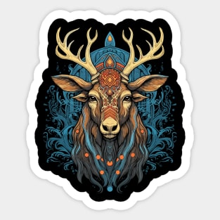 DMT Art Psychedelic Reindeer Sticker